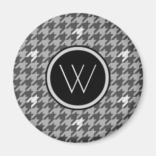 Grey with Silver Accent Houndstooth Magnet