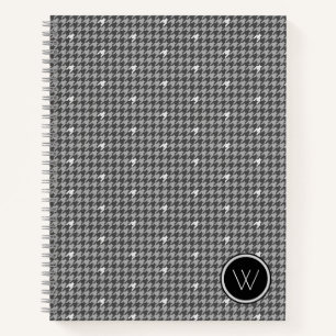 Grey with Silver Accent Houndstooth Notebook