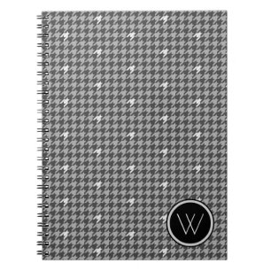Grey with Silver Accent Houndstooth Notebook
