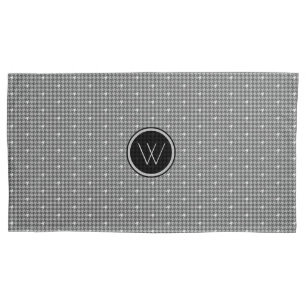 Grey with Silver Accent Houndstooth Pillow Case