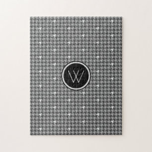 Grey with Silver Accent Houndstooth Puzzle