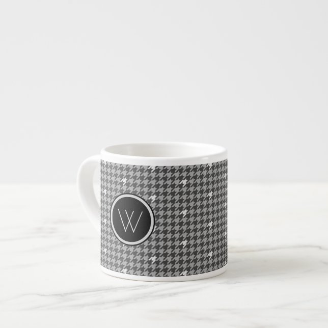 Grey with Silver Accent Houndstooth Specialty Mug (Front Left)