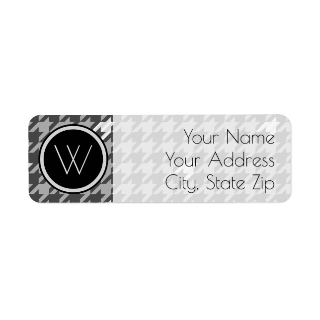 Grey with Silver Houndstooth Return Address Label (Front)