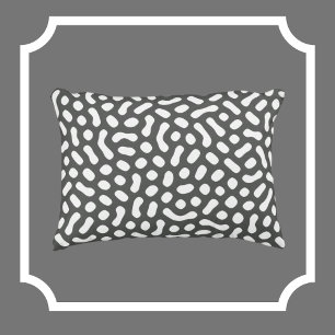 Grey with White Jelly Bean like shapes Accent Pillow