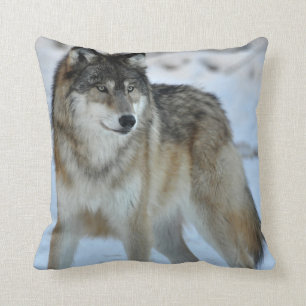 Grey Wolf American MoJo Pillow