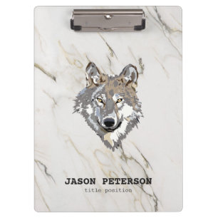 Grey Wolf And Marble Stone Texture Clipboard