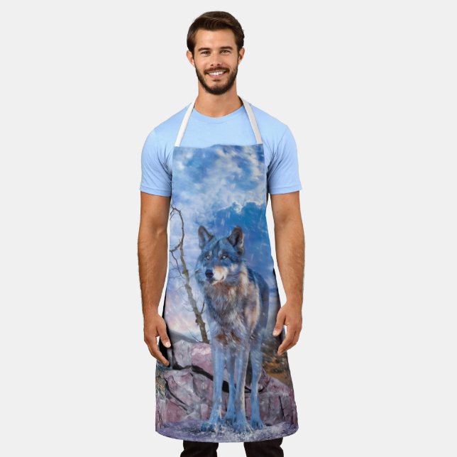 Grey Wolf ANSWER THE CALL  Apron (Worn)