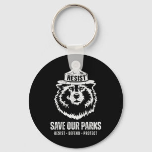 Grey Wolf Bear Resist Protect National Park Women Keychain