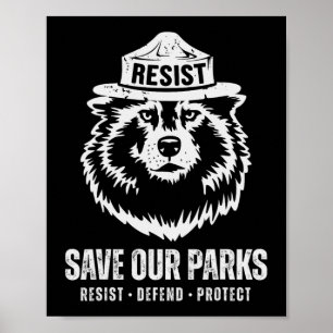Grey Wolf Bear Resist Protect National Park Women Poster
