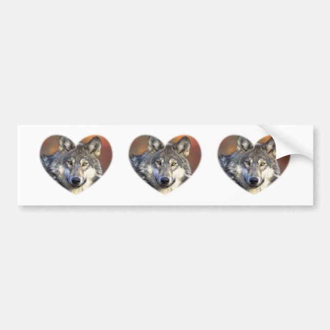 Grey Wolf Bumper Sticker (Front)