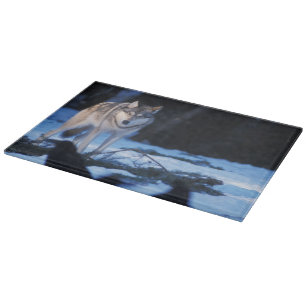 grey wolf, Canis lupus, in the foothills Cutting Board