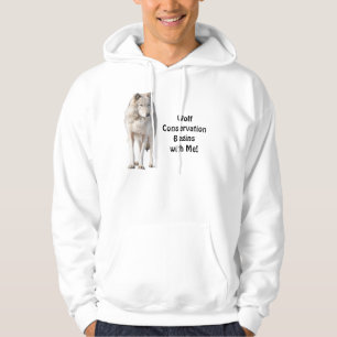 Grey Wolf Conservation Wildlife Art Hoodie