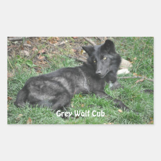 GREY WOLF CUB Wildlife Supporter Stickers