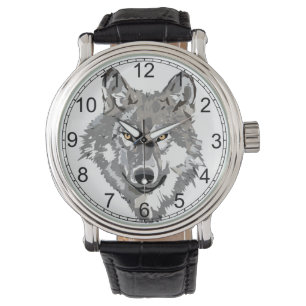 Grey Wolf Design Numbered Watch