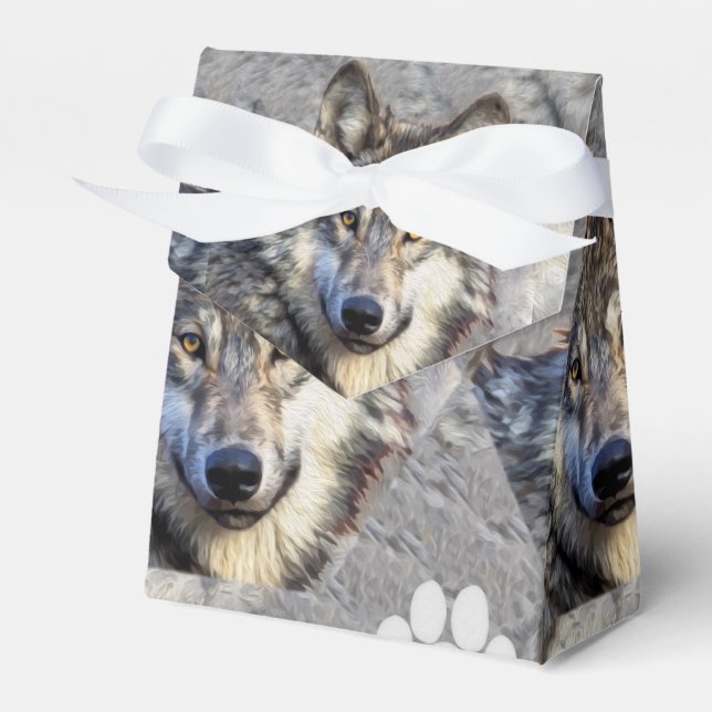 Grey Wolf Dignity Favor Box (Front Side)