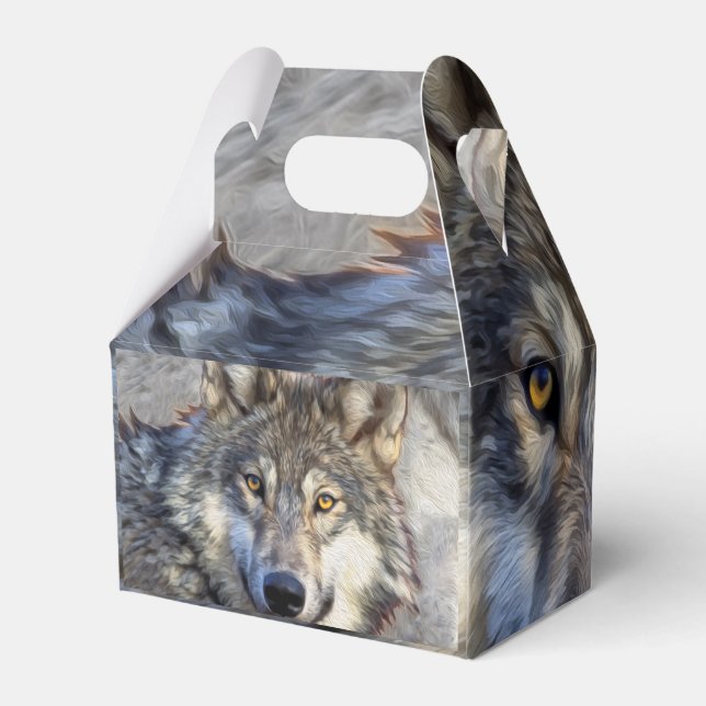 Grey Wolf Dignity Favor Box (Back Side)