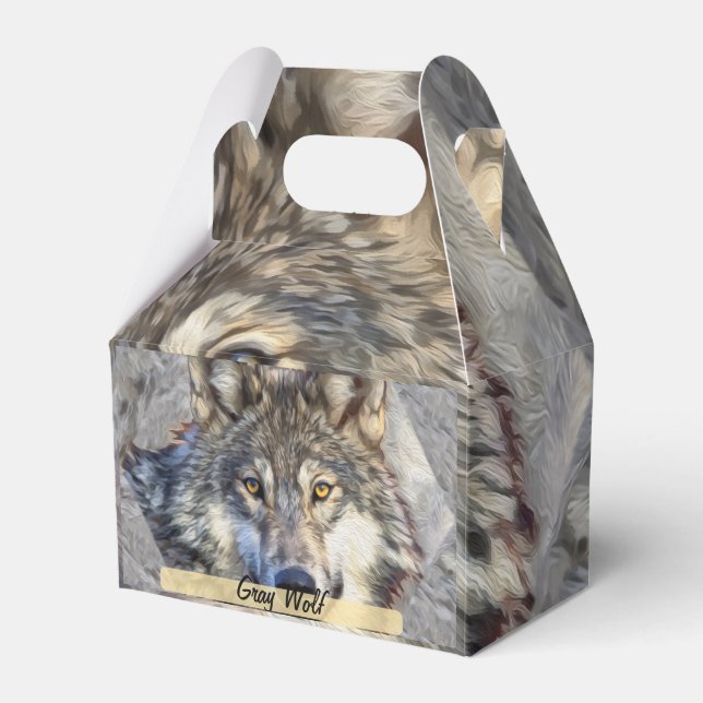Grey Wolf Dignity Favor Box (Front Side)
