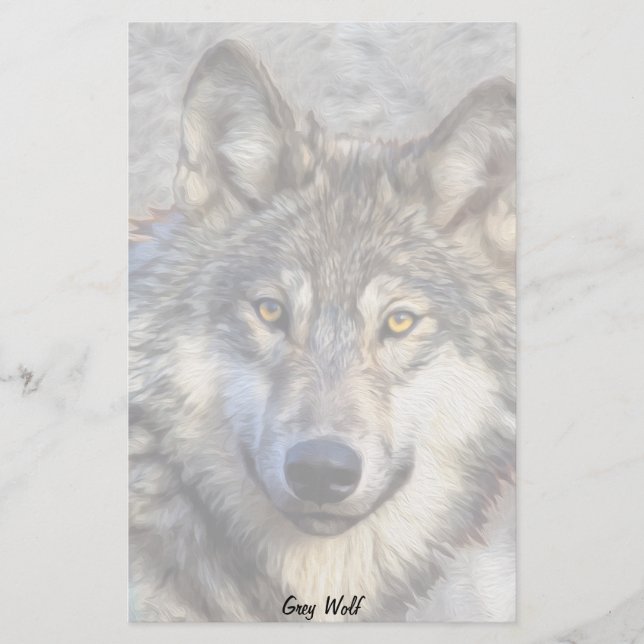 Grey Wolf Dignity Stationery (Front)
