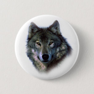 Grey Wolf Eyes 2 Inch Round Button