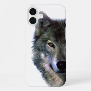 Grey Wolf Eyes iPhone 16 Plus Case