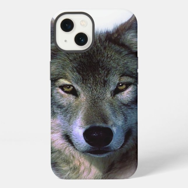 Grey Wolf Eyes iPhone Case (Back)
