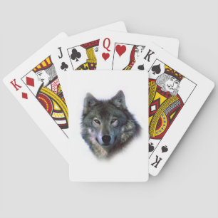 Grey Wolf Eyes Playing Cards