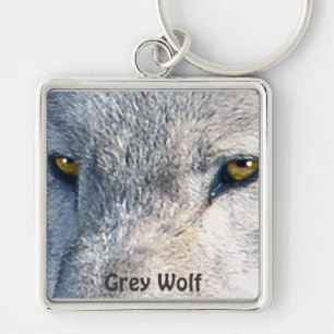GREY WOLF EYES Wildlife Art Key-chain Keychain