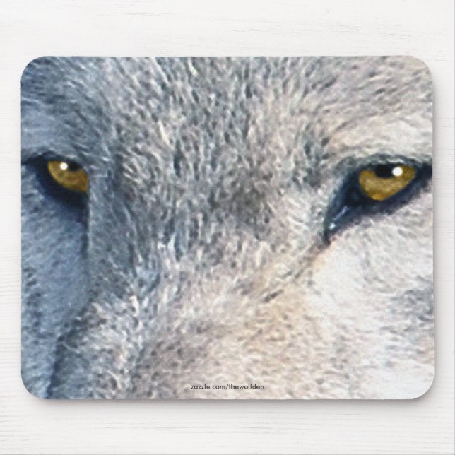 Grey Wolf Eyes Wildlife Art Mousemat Mouse Pad (Front)