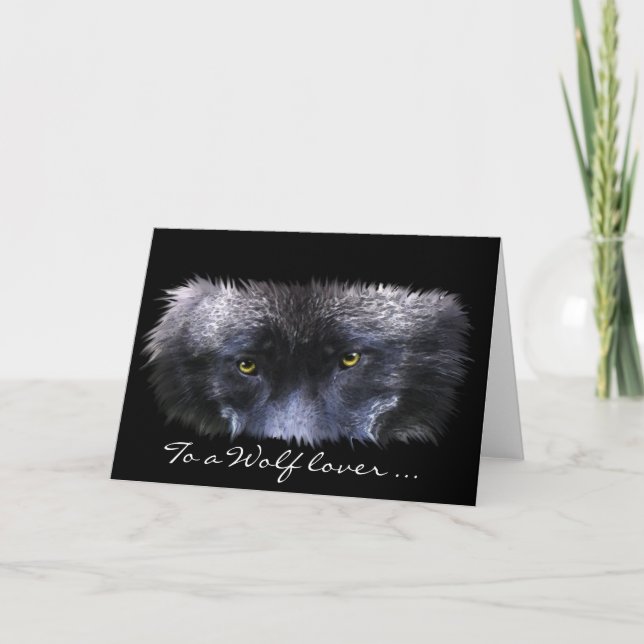 GREY WOLF EYES Wildlife Supporter blank note-cards Card (Front)