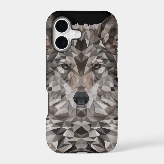 Grey Wolf Geometric Portrait (Back)