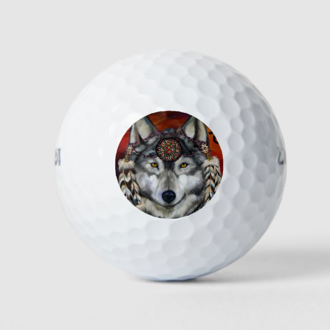 Grey Wolf Golf Balls (Front)
