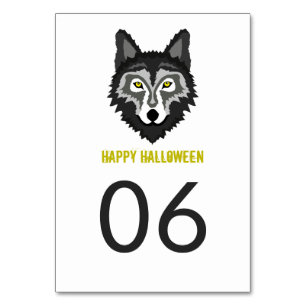 Grey Wolf, Halloween Party Table Number