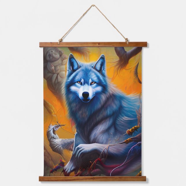Grey Wolf Hanging Tapestry (Front)