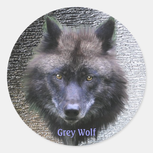GREY WOLF HEAD Wildlife Supporter Stickers (Front)