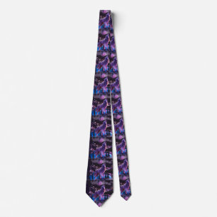 Grey wolf howling in forest tie
