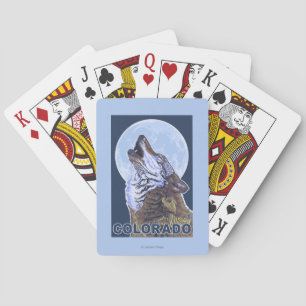 Grey Wolf HowlingColorado Playing Cards