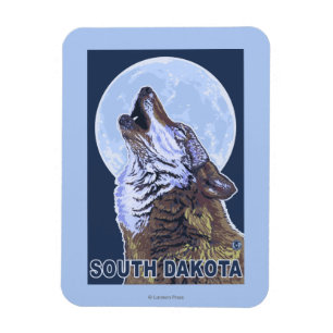 Grey Wolf HowlingSouth Dakota Magnet