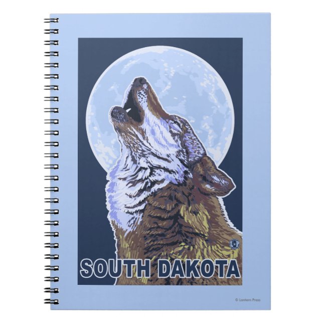 Grey Wolf HowlingSouth Dakota Notebook (Front)
