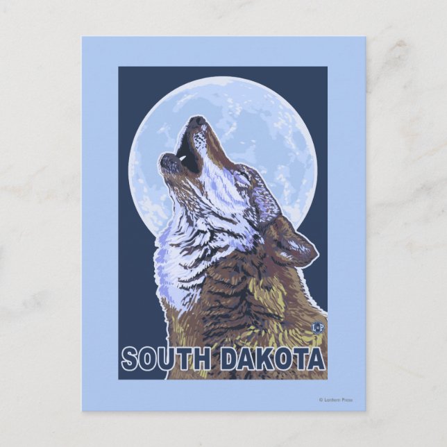 Grey Wolf HowlingSouth Dakota Postcard (Front)
