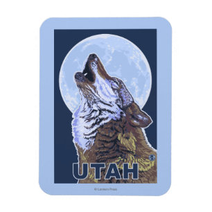 Grey Wolf HowlingUtah Magnet