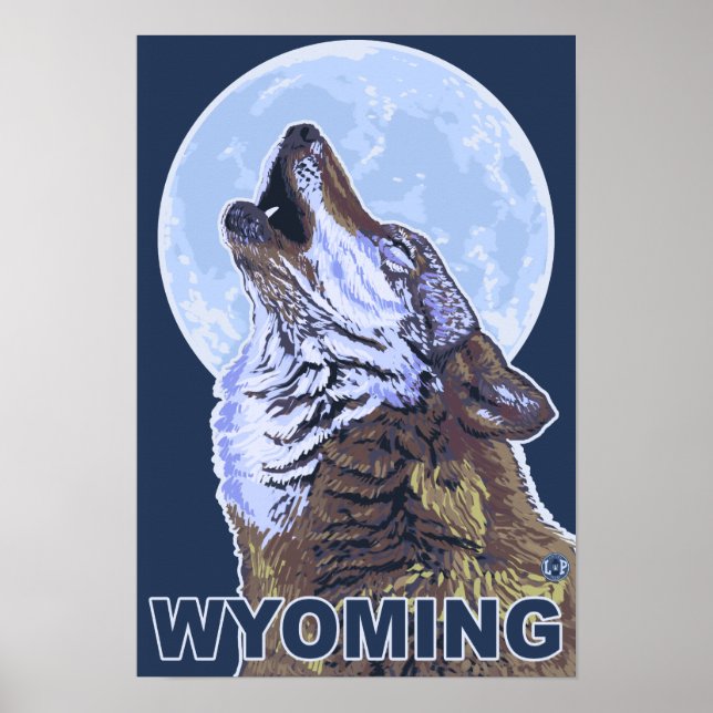 Grey Wolf HowlingWyoming Poster (Front)