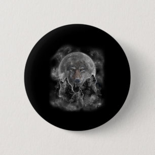 Grey Wolf Hunting Ground 2 Inch Round Button