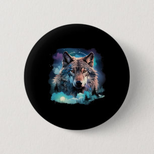 Grey Wolf Hunting Grounds1 2 Inch Round Button