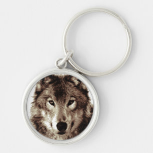 Grey Wolf Keychain