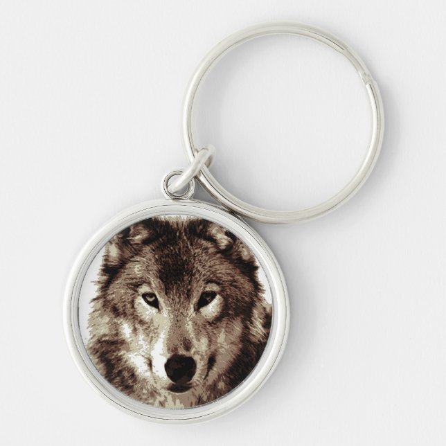 Grey Wolf Keychain (Front)