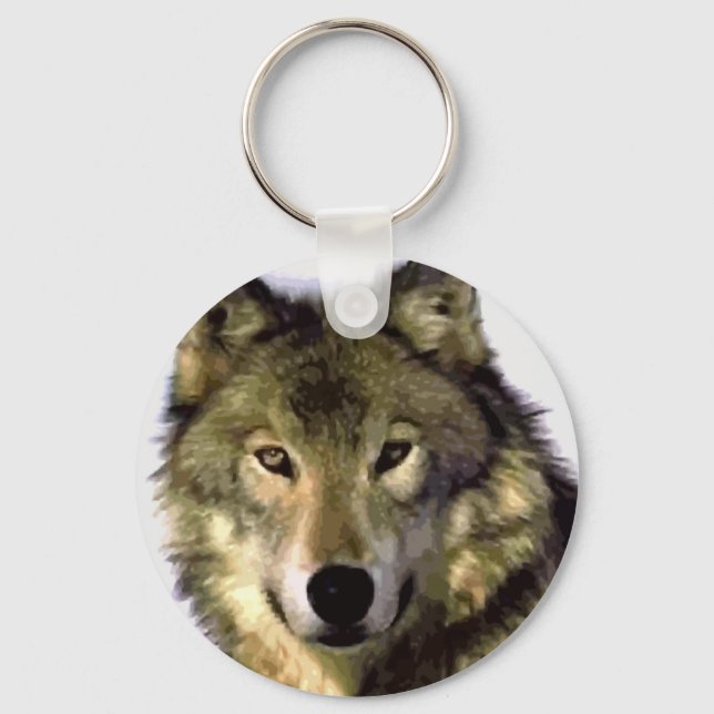 Grey Wolf Keychain (Front)