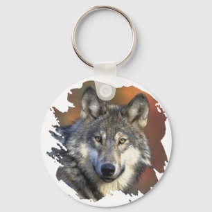 Grey Wolf Keychain