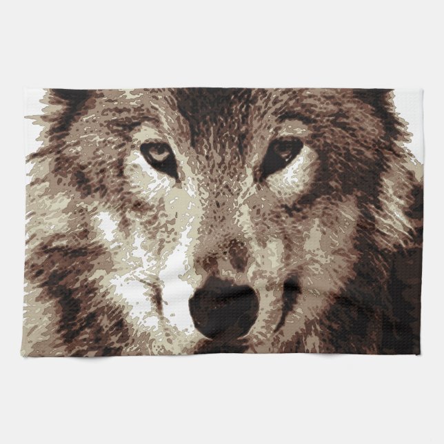 Grey Wolf Kitchen Towel (Horizontal)
