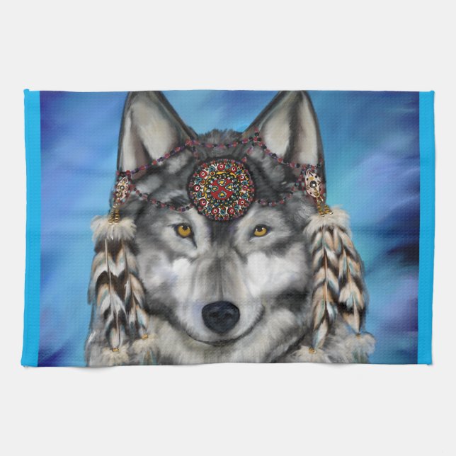 Grey Wolf Kitchen Towel (Horizontal)