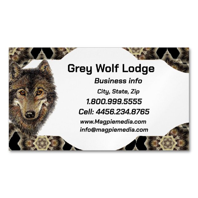 Grey Wolf Lodge Animal Wildlife Carte de visite d' (devant)